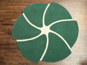 helicoide, vert, tapis-rond, aubusson, jory pradelle