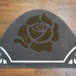 tapis fleur mtif floral laine naturelle