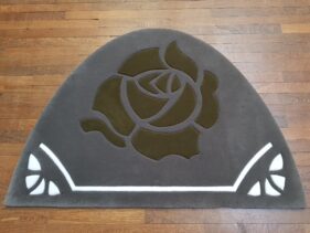 tapis fleur mtif floral laine naturelle