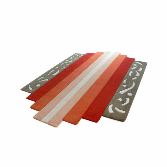 tapis orange géométrique art déco