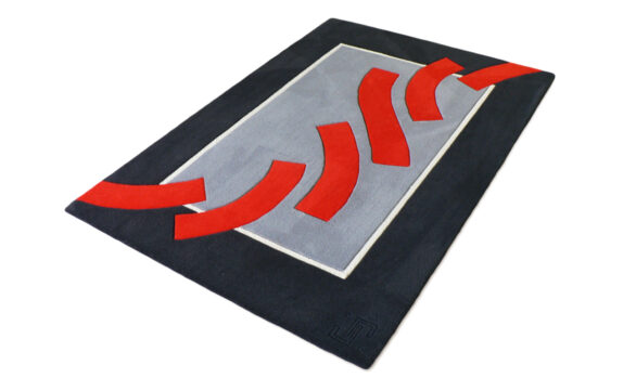 tapis noir gris rouge rectangle