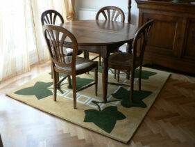 lierre, tapis nature, vert, beige, art-deco