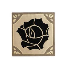 tapis art-déco art-nouveau rose noire
