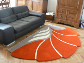 tutti-flori, tapis-a-fleur, orange, gris