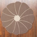 spirit-flower, tapis laine bizet, rond, beige, naturel, ethique