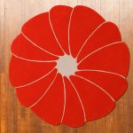 spirit-flower, tapis moderne, contemporain, rond, orange, gris