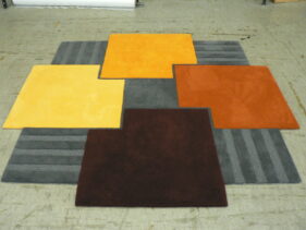 tapis tuft orangés et gris aubusson felletin