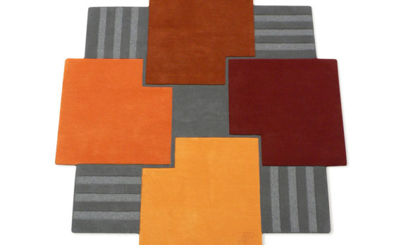 la ronde des carrés - tapis design moderne