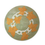 tapis rond floral lierre feuillage