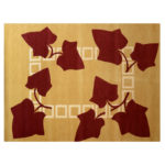 tapis rectangle lierre floral jaune rouge ocre