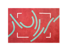 tapis rouge et vert moderne graphique