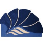 grand tapis floral bleu